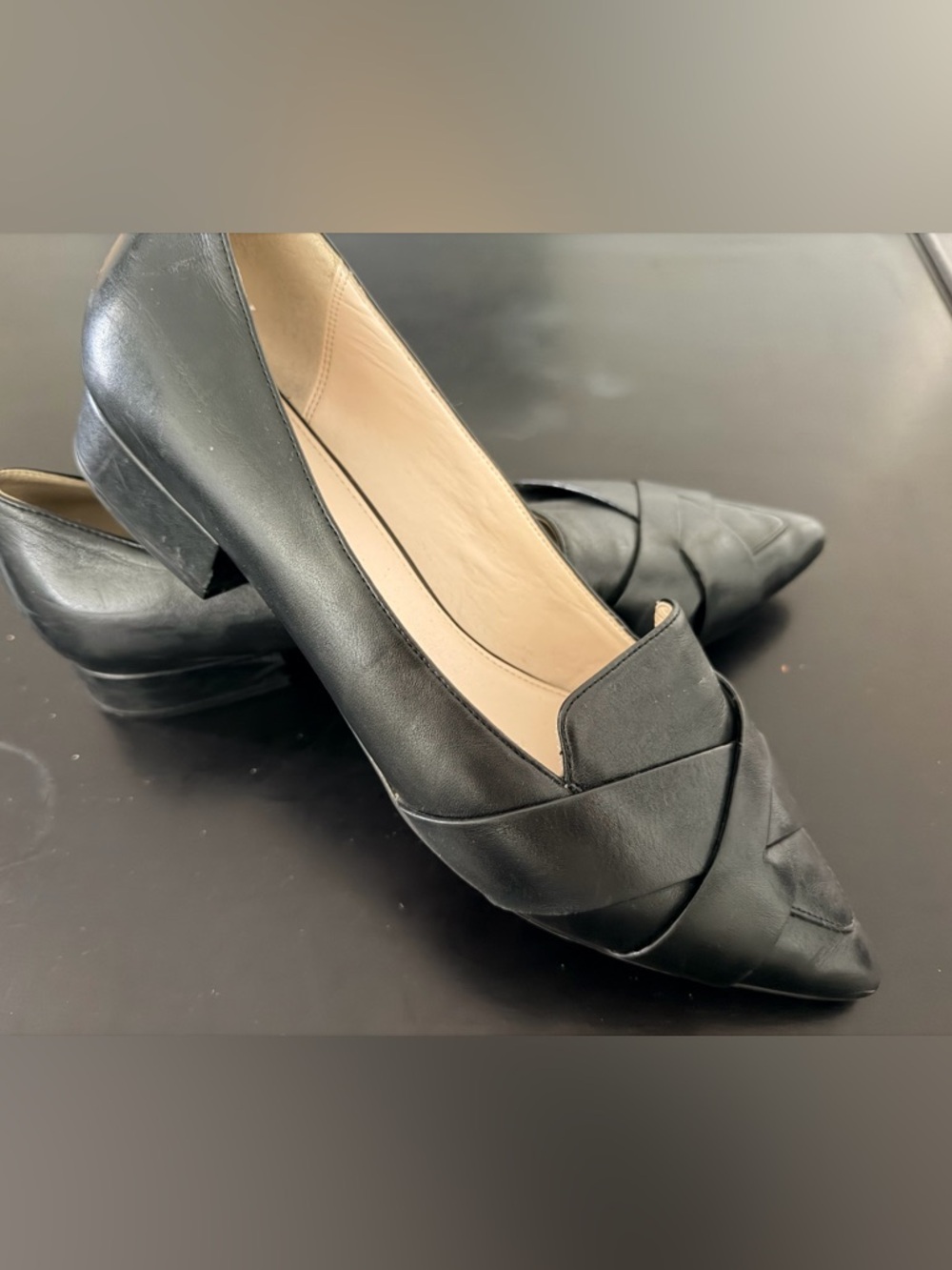 Cole Haan Camila Classic Black Leather Block Heel Pump - Women's